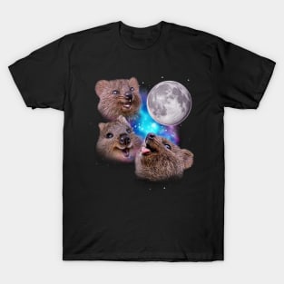 Three Quokkas Howl at the Moon T-Shirt